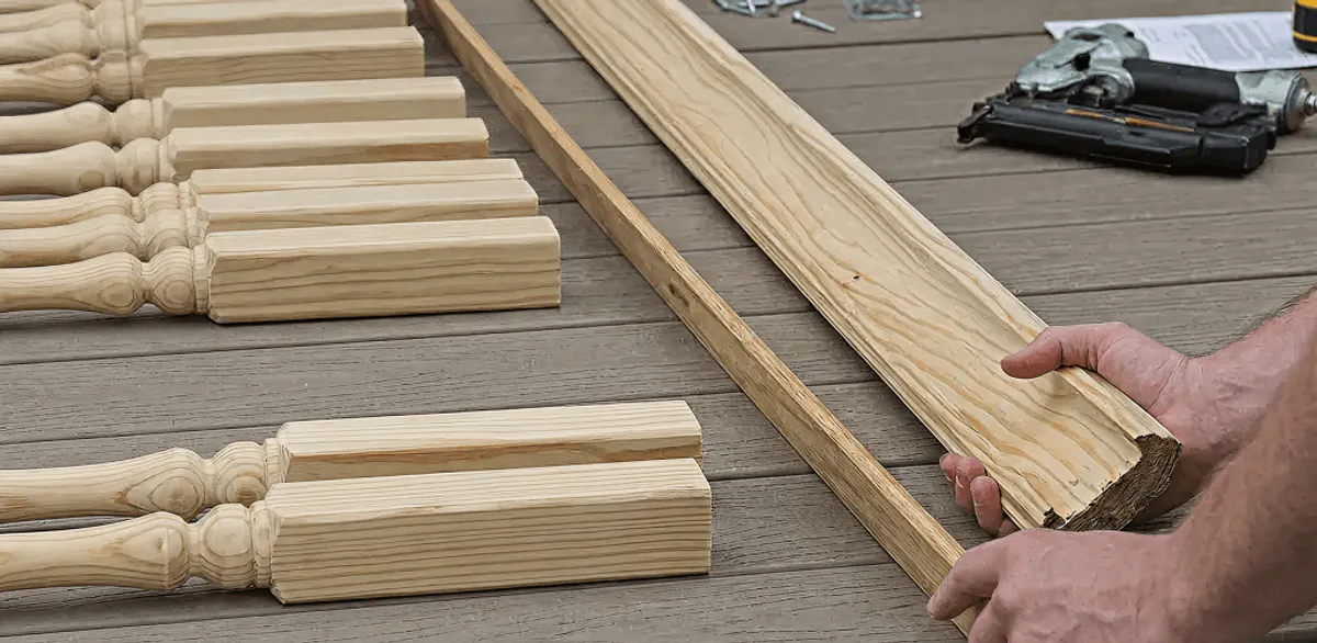 Handrail installation materials and wood components for stair rail work in Raleigh, NC
